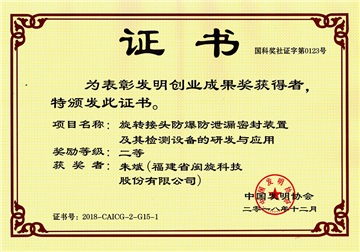 发明创业效果奖二等奖